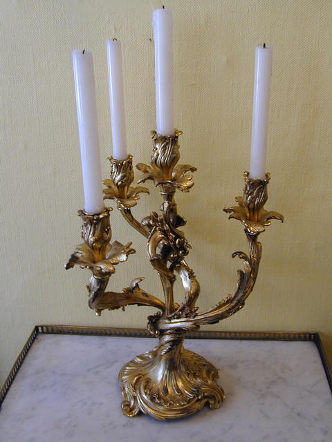 Fine pair of French Gilt Bronze CANDELABRA