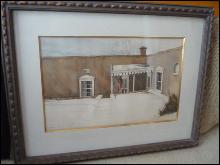 WATER COLOR PAINTING OF HOUSE OF VIVIAN VANCE BY M RIPPEL