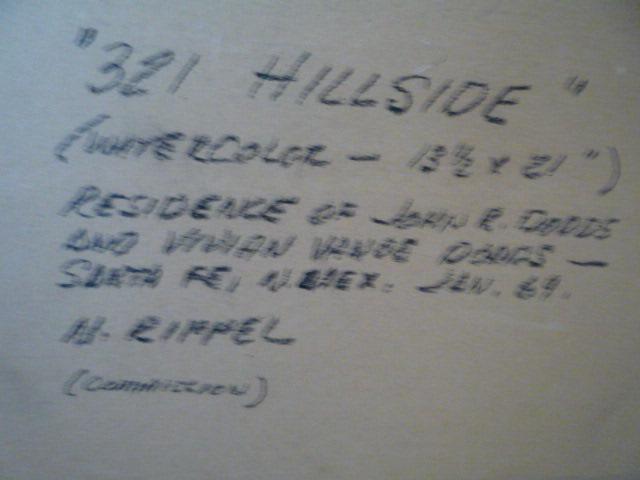 WATER COLOR PAINTING OF HOUSE OF VIVIAN VANCE BY M RIPPEL