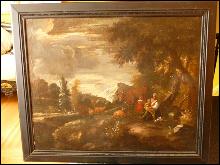 EARLY 18TH. CENT.OIL ON CANVAS OF ITALIAN PASTORAL SCENE