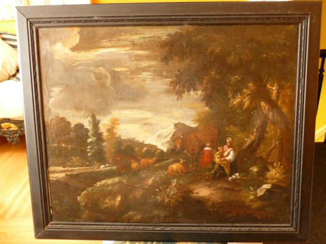 EARLY 18TH. CENT.OIL ON CANVAS OF ITALIAN PASTORAL SCENE
