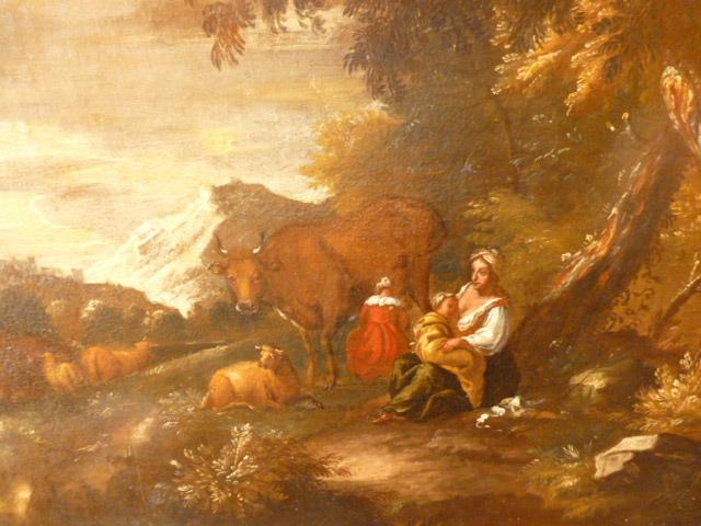 EARLY 18TH. CENT.OIL ON CANVAS OF ITALIAN PASTORAL SCENE