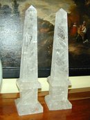 Pair of Large OBELISKS made out of Quartz/Rock Crystal