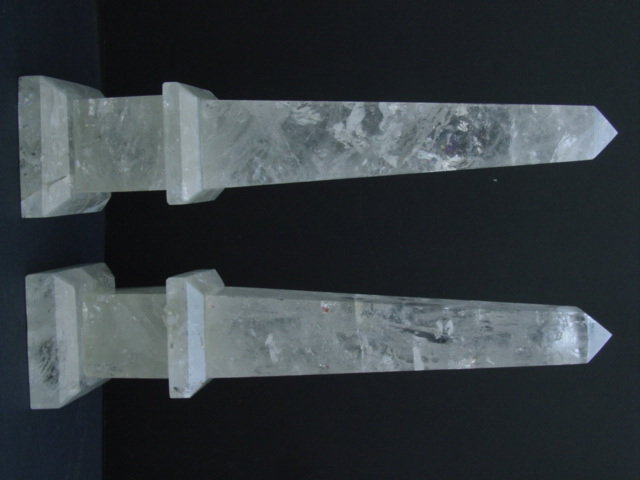 Pair of Large OBELISKS made out of Quartz/Rock Crystal
