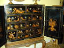 18th. English Japanned/Chinoiserie Cabinet on Later Stand