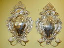 Pair of Silvered Metal Wall Sconces fitted with Candlearms