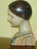 Colonial Polychromed Wood Bust Of MANNEQUIN