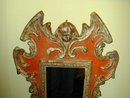 Pair of Italian Rococo Style Wood Carved & Painted Mirrors