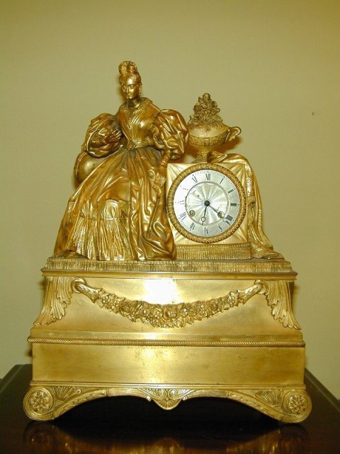 Louis Philippe Gilt Bronze Figural Mantel Clock