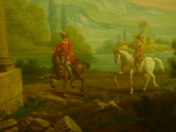 Framed Painting of Italian Landscape&Ruins