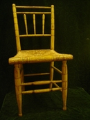 Set of 4 New England Painted Faux Bamboo Chairs