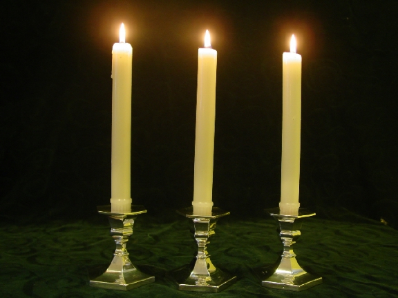 3 English Sterling Silver Candelholders