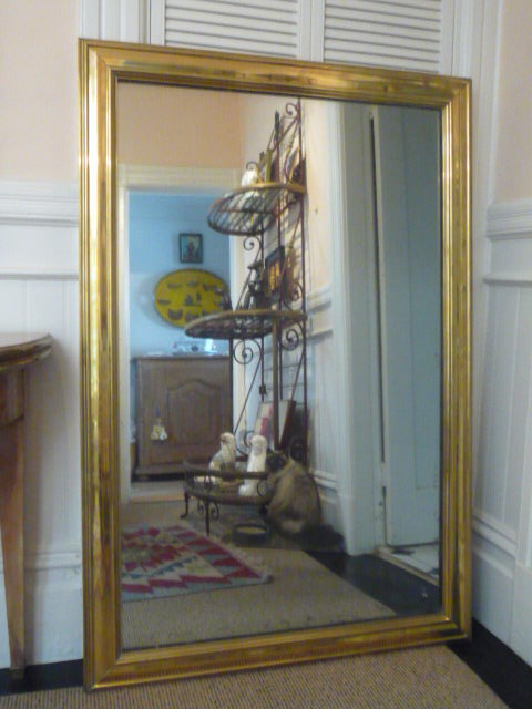 FRENCH 19TH. CENT. BRASS BISTRO MIRROR
