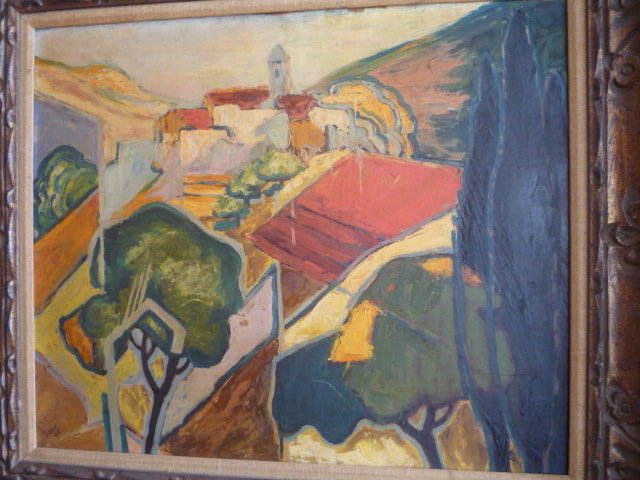 FRENCH OIL ON CANVAS LANDSCAPE SIGNED&DATED