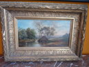 FRENCH 19TH.CENT.OIL ON PANEL LANDSCAPE SIGNED H C DELPY
