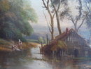FRENCH 19TH.CENT.OIL ON PANEL LANDSCAPE SIGNED H C DELPY