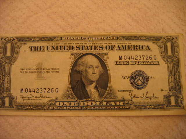 Series 1935 D Blue Seal $1 Silver Certificate