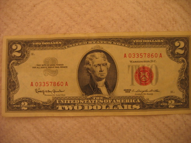 RARE - Series 1963 $2 Red Seal Note