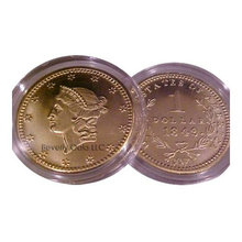 1849 $1 Liberty Gold BU Replica Coin