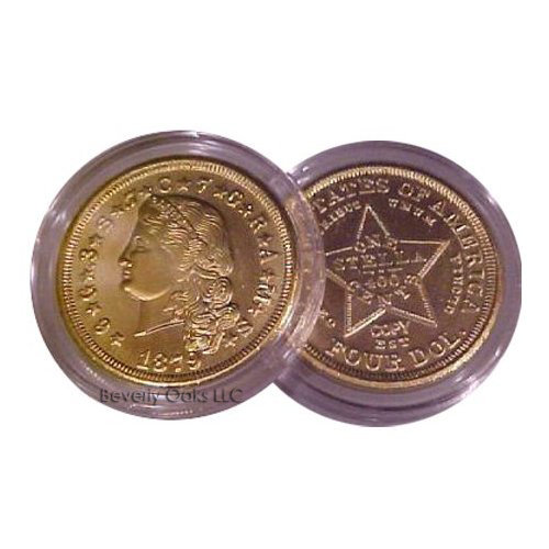 1879 $4 Stella Flowing Hair Gold Replica Coin
