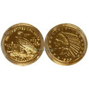 1929 $5 Gold Indian Head Half Eagle BU Replica Coin