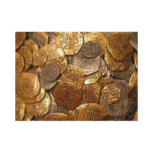 Lot of 100 - Pirate Doubloons Gold Coins