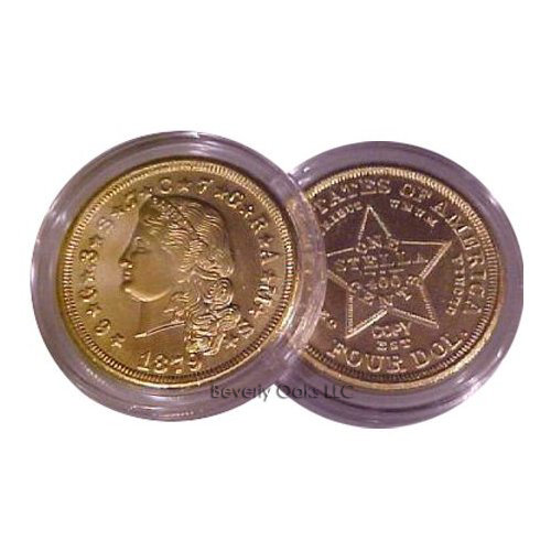 Lot of 5 - 1879 $4 Stella Flowing Hair Gold Replica Coin