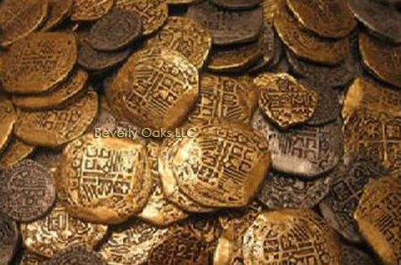 Lot of 40 - Gold and Silver Doubloon Replicas