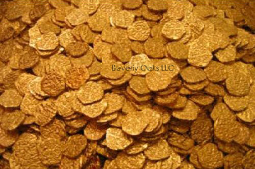 Lot of 100 - Shiny Gold Pirate Doubloons