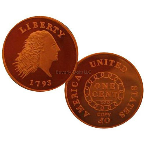 1793 Flowing Hair Chain Large Cent Replica Coin