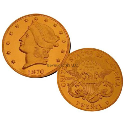 1861 O $20 Liberty Double Eagle Gold PF70 Replica Coin