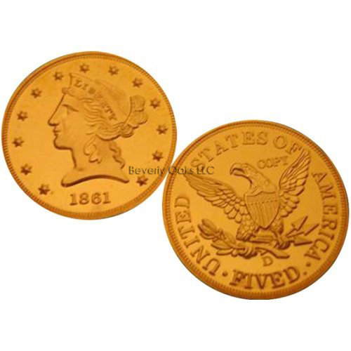 1861 D $5 Half Eagle Gold Liberty Replica Coin