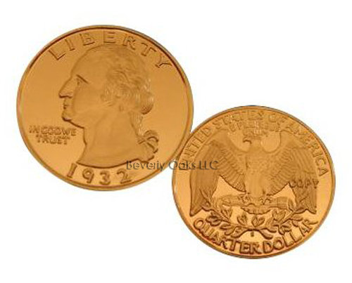 1932 D Washington Quarter Frosted Cameo Replica Coin