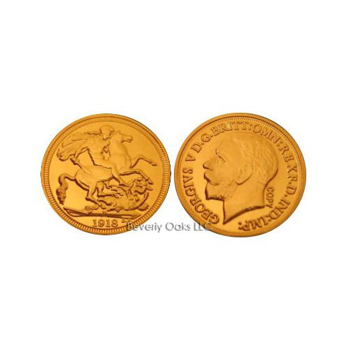 1918 P Gold Half Sovereign Replica Coin