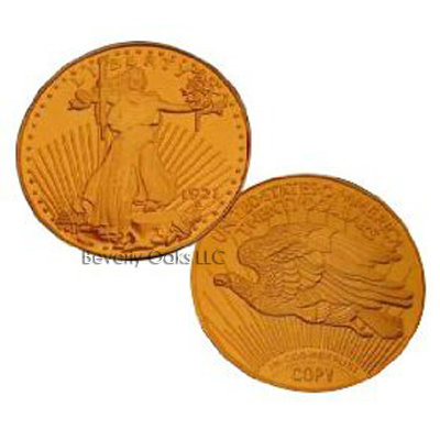 1921 $20 Saint Gaudens Gold Double Eagle Replica Coin