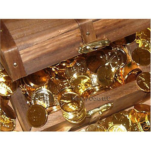 Lot of 20 - 1909-1959 24K Gold-plated Wheat Coins in Treasure Chest