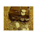 Lot of 100 - Gold Doubloons in Chest