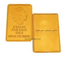 5g Gold Buffalo Indian Replica Bullion Bar