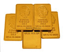 Lot of 5 - 5g Gold Buffalo Indian Copy Bars