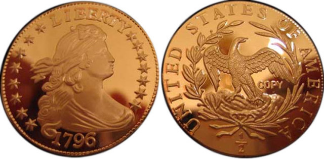 1796 Draped Bust Half Dollar Silver Coin - Replica