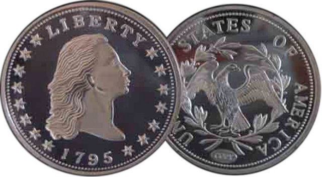 Lot of 50 - 1795 Flowing Hair Dollar Silver Coins - Replica