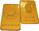 Lot of 100 - 1 Troy Ounce Canadian Maple Leaf Gold Bars - Replica