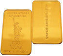 Statue of Liberty One Troy Ounce Gold Bar - Replica