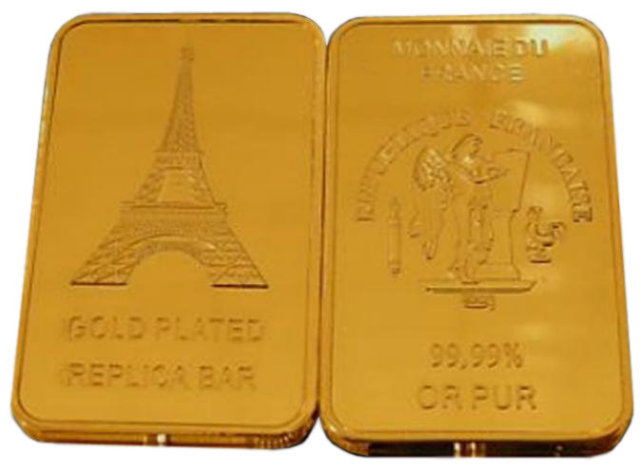 Eiffel Tower One Troy Ounce Gold Bar - Replica