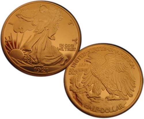 Lot of 50 - 1921-S Walking Liberty Half Dollar Silver Coins - Replica