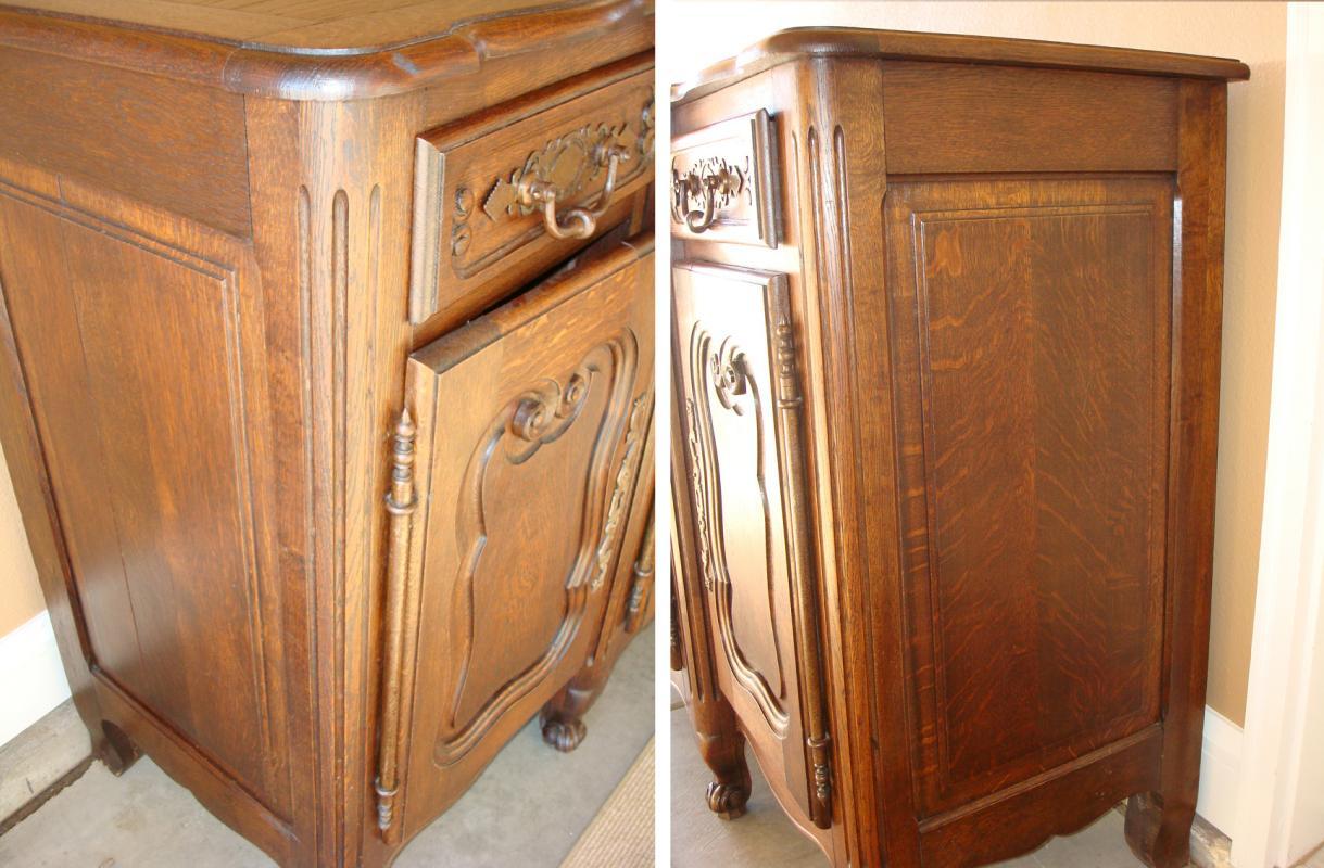 Antique 18th Century Louis XV Style French Oak Wood Buffet Handcarved