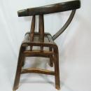 Pair Antique 19th Century Chinese Willow Horseshoe Armchairs Wood Chairs