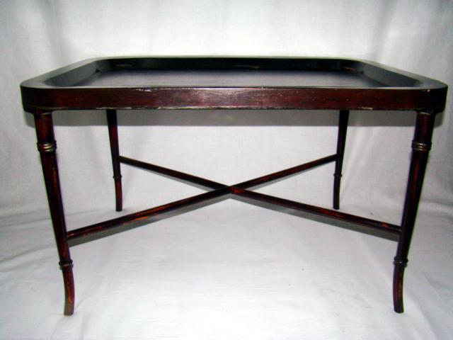 Antique Victorian English Paper Papier Mache' Lacqured Tea Tray