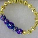 Shamballa beaded bracelet with gold tone beads