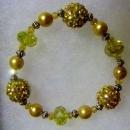 Shamballa gold tone earrings and bracelets